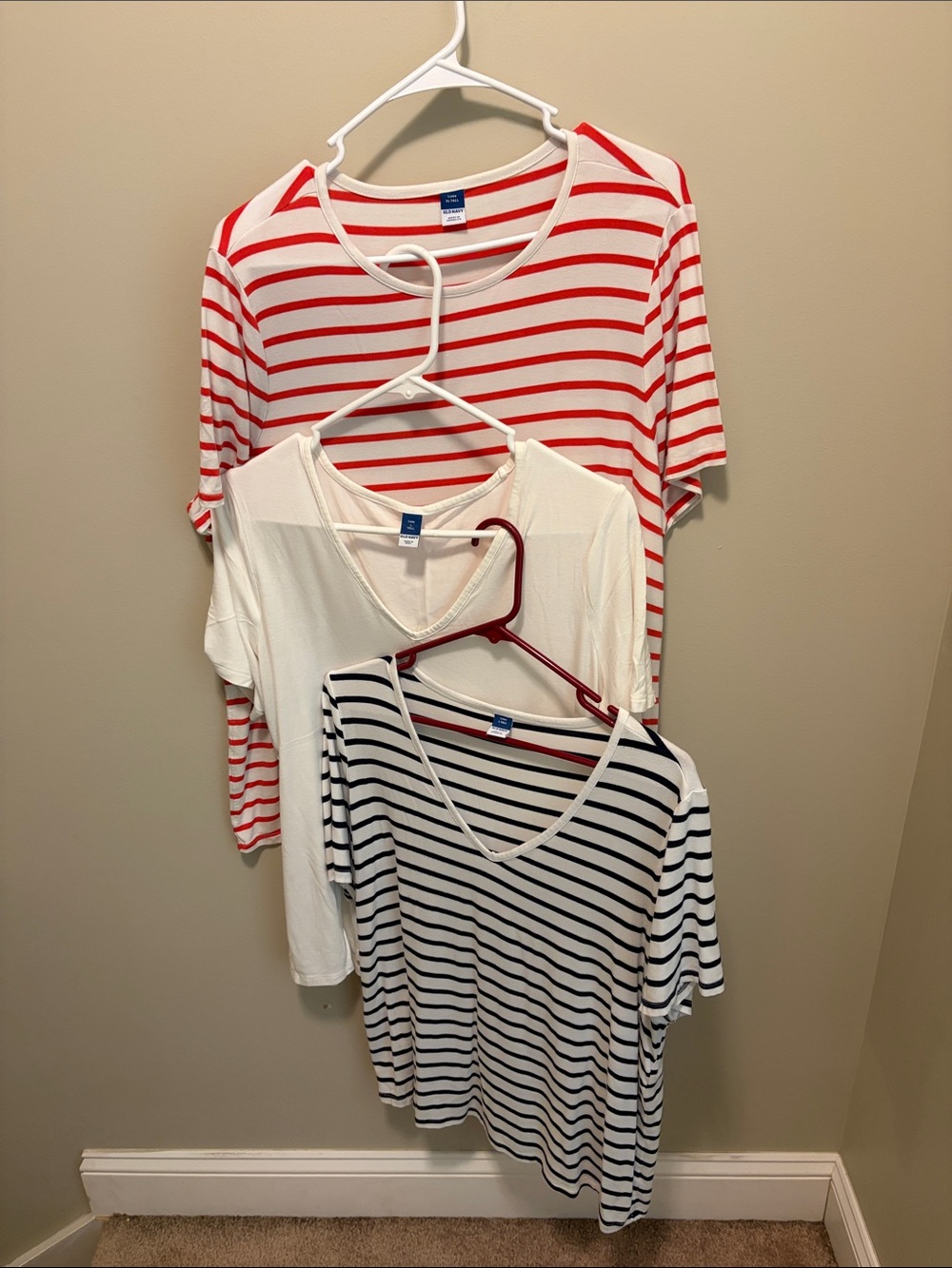 Old Navy Striped Short Sleeve Tees and a Basic white 3 total